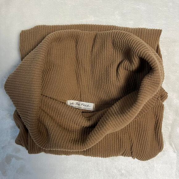 We The Free People Sweater Womens XS Drape Cowlneck Brown Lightweight Whimsy - Picture 7 of 7